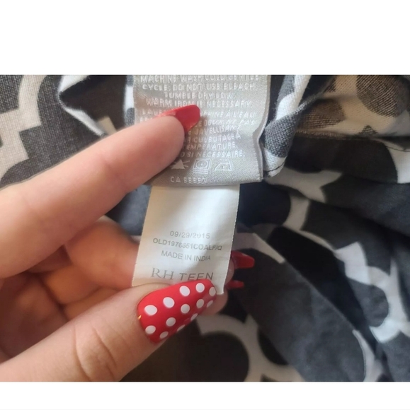 Restoration Hardware Ogee Lattice *In Dark Gray* Duvet Cover Full Queen - Picture 8 of 8